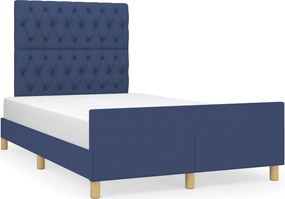 vidaXL Πλαίσιο κρεβατιού χωρίς στρώμα μπλε 120x200cm ύφασμα