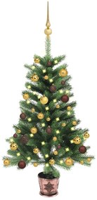 vidaXL Χριστουγεννιάτικο Δέντρο Τεχνητό με LED & Μπάλες Πράσινο 90 εκ