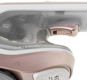 Σίδερο ατμού  2in1 Adler AD 5044, 1800W, 180ml, 25g/min, Κεραμική πλάκα, οθόνη LED, Κάθετο και οριζόντιο σιδέρωμα, Λευκό/Χρυσό