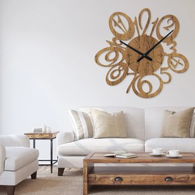 Ρολόι τοίχου  εσωτερικού χώρου ξύλινο clock5 - Clock5-Καστανιά, 0,60cmx0,60cm
