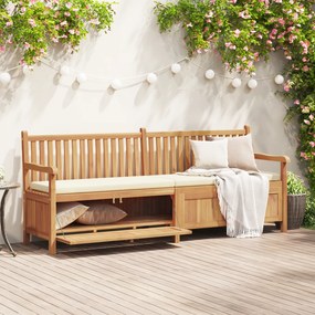 vidaXL Πάγκος Αποθήκευσης Κήπου Καφέ 228 x 60 x 90 εκ Μασίφ ξύλο teak