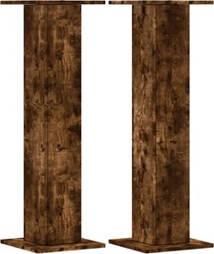 vidaXL Βάσεις Φυτών 2Τεμ. Καπνιστή Δρυς 30x30x95εκ. Επεξεργασμένο Ξύλο