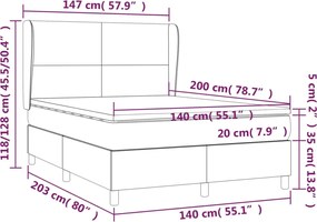 vidaXL Κρεβάτι Boxspring με Στρώμα Κρεμ 140x200εκ. από Συνθετικό Δέρμα