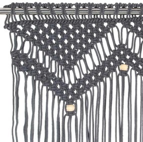 vidaXL Κουρτίνα Μακραμέ Ανθρακί 140 x 240 εκ. Βαμβακερή