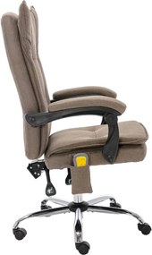 vidaXL Πολυθρόνα Γραφείου Μασάζ  Χρώμα Taupe Υφασμάτινη