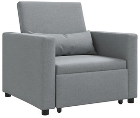 Καναπές Κρεβάτι Μονό Ανοιχτό γκρι 90 x 165 x 87 εκ. ύφασμα