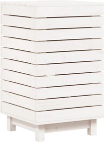 vidaXL Καλάθι Ρούχων Λευκό 44x44x76 εκ. από Μασίφ Ξύλο Πεύκου