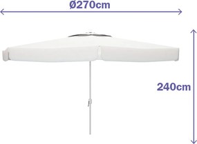 Solskjerm Marbueno Λευκό πολυεστέρας Αλουμίνιο Ø 270 cm