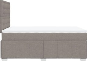 vidaXL Κρεβάτι Boxspring με Στρώμα Taupe 120x200 εκ. Υφασμάτινο
