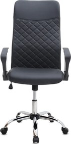 Καρέκλα γραφείου Novaro Megapap από τεχνόδερμα χρώμα μαύρο 61x68x111/121εκ.