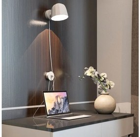 Απλίκα Φωτιστικό Τοίχου 1xGU10 Reading Light Θύρα USB Novia W1 Prandina 1C63000313000 Λευκό