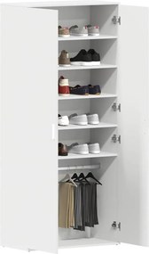 vidaXL Ντουλάπα Παπουτσιών 80 x 39 x 178 εκ Επεξεργασμένο Ξύλο Λευκό