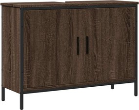 vidaXL Ντουλάπι Νιπτήρα Μπάνιου Καφέ Δρυς 80x30x60 εκ. Επεξ. Ξύλο