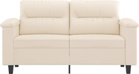 vidaXL Καναπές Διθέσιος Μπεζ 120 εκ. Ύφασμα μικροϊνών