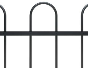 vidaXL Φράχτης Κήπου με Κορυφή από Ατσάλι 892,5 x 80 εκ. Μαύρος