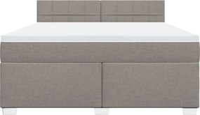 vidaXL Κρεβάτι Boxspring με Στρώμα Taupe 180x200 εκ. Υφασμάτινο