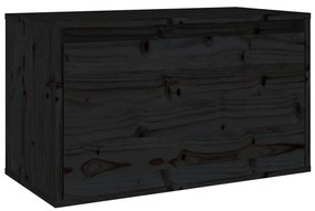 Ντουλάπι Τοίχου Μαύρο 60 x 30 x 35 εκ. από Μασίφ Ξύλο Πεύκου - Μαύρο