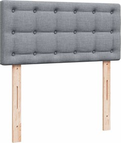 vidaXL Κρεβάτι Boxspring με Στρώμα Ανοιχτό Γκρι 90x200 εκ. Υφασμάτινο