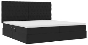vidaXL Κρεβάτι με αποθηκευτικό χώρο και LED Μαύρο 200 x 200 cm Βελούδο