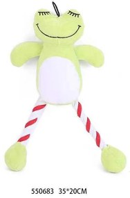 Λούτρινο παιχνίδι σκύλου ζωάκι με σχοινί - 35x20cm - 550683