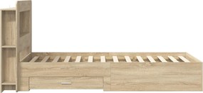 vidaXL Σκελετός κρεβατιού με αποθήκευση Sonoma Δρυς 75 x 190 cm
