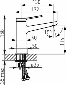 Ferro Stratos BSC2 - Μπαταρία νιπτήρα χρωμέ