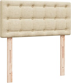 vidaXL Κρεβάτι Boxspring με Στρώμα Κρεμ 90x200 εκ.Υφασμάτινο