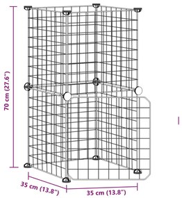vidaXL Κλουβί Κατοικίδιων με 8 Πάνελ + Πόρτα Μαύρο 35x35 εκ. Ατσάλινο