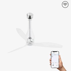 Ανεμιστήρας Οροφής Eterfan 33381WP Smart Fan Με Τηλεχειριστήριο D128cm Shiny Chrome Faro Barcelona