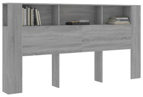Κεφαλάρι Με Αποθηκευτικό Χώρο Γκρι Sonoma 200x18,5x104,5 εκ. - Γκρι