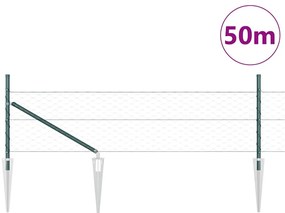 vidaXL Έκ Hexagon ΦENCE Πράσινο 0.4x50 μ Χάλυβας