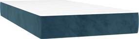 vidaXL Κρεβάτι Boxspring με Στρώμα Σκούρο Μπλε 90x190 εκ. Βελούδινο
