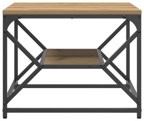 vidaXL Τραπέζι καφέ με ράφι από ξύλο 51x50x40 εκ. Επεξεργασμένο ξύλο