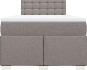 vidaXL Κρεβάτι Boxspring με Στρώμα Taupe 120x200 εκ. Υφασμάτινο