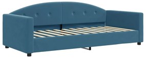 vidaXL Καναπές Κρεβάτι Συρόμενος Μπλε 90x200εκ Βελούδινος