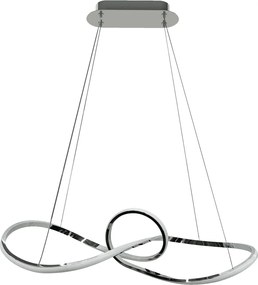 LED Κρεμαστό Φωτιστικό Marco Chrome 42W Ασημί