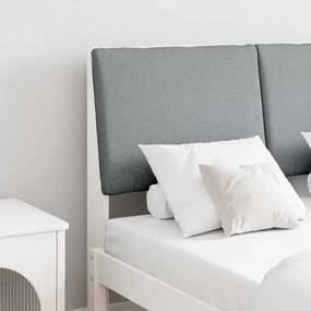vidaXL Ταπετσαρισμένο κεφαλάρι Ανοιχτό γκρι 135 cm