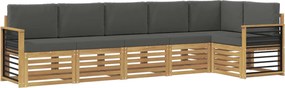 vidaXL Σειρά Καναπέ Εξωτερικού 6 pcs Άσπρο και Ανθρακί