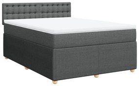 ΚΡΕΒΑΤΙ BOXSPRING ΜΕ ΣΤΡΩΜΑ ΣΚΟΥΡΟ ΓΚΡΙ 160X200 ΕΚ ΥΦΑΣΜΑΤΙΝΟ 3289822