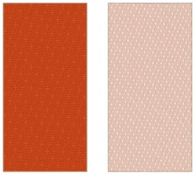 Πετσέτα Θαλάσσης Με Νεσεσέρ Motivo 03 Orange-Somon Feel &amp; Touch Beach 90x180cm Polyester-Polyamide