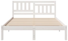 vidaXL Σκελετός Κρεβατιού Λευκό 140 x 190 cm Συμπαγές ξύλο πεύκου