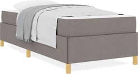 vidaXL Σκελετός Κρεβατιού με στρώμα Taupe 90 x 190 cm ύφασμα