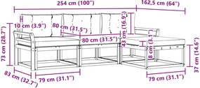 vidaXL Σειρά Καναπέ Εξωτερικού 4 pcs Άσπρο και Ανθρακί Πολυεστέρας