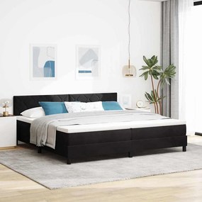vidaXL Box Spring Bed με Στρώμα Μαύρο 200x200 εκ Βελούδο