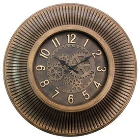 Ρολόι Τοίχου 280-122-023 Φ55cm Brown-Gold Πλαστικό
