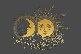 Εικόνα αρμονίας του ήλιου και της σελήνης - 90x60