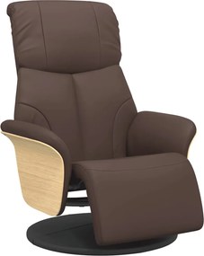 vidaXL Πολυθρόνα Ανακλινόμενη με Υποπόδιο Καφέ από Συνθετικό Δέρμα
