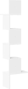 vidaXL Γωνιακή Ραφιέρα Τοίχου Λευκή 32x32x127,5 εκ. Μοριοσανίδα