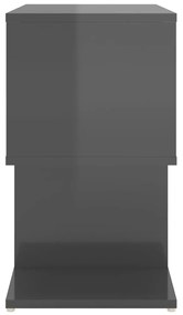 vidaXL Κομοδίνο Γυαλιστερό Γκρι 50 x 30 x 51,5 εκ. από Μοριοσανίδα