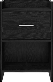 vidaXL Κομοδίνα Μαύρη Δρυς 40 x 30 x 60 cm Επεξεργασμένο Ξύλο